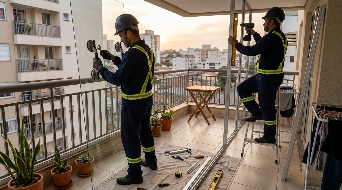 Divisórias em Vidro no Eurogarden, Maringá‑PR