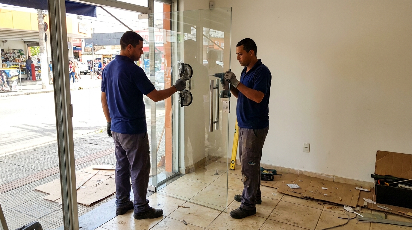 Portas em Vidro no Jardim do Prado, Maringá‑PR